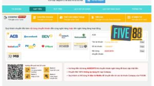 Hướng dẫn các bước nạp tiền Five88